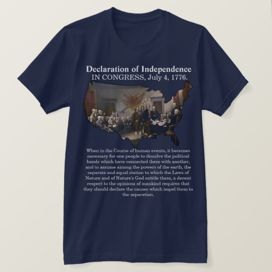 Verklaring van Onafhankelijkheid CONGRESS, 4 juli  T-shirt (Design voorkant)