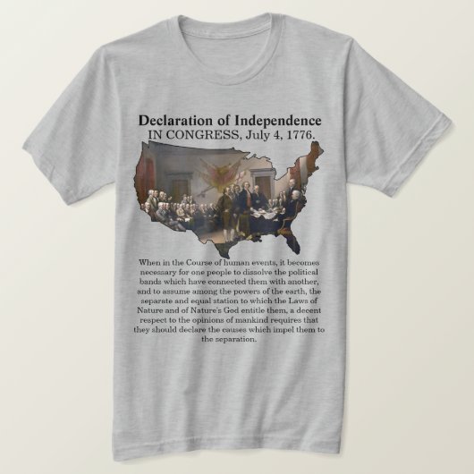 Verklaring van Onafhankelijkheid CONGRESS, 4 juli T-shirt (Design voorkant)