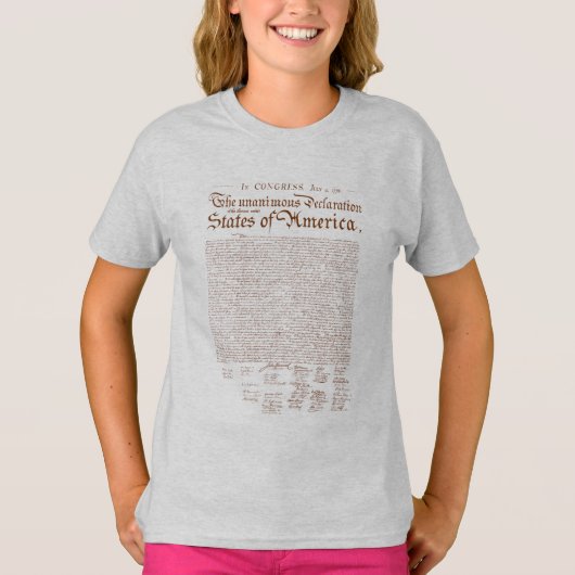 Verklaring van Onafhankelijkheid van de VS T-shirt (Voorkant)