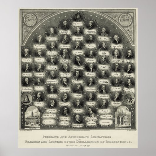 Verklaring van onafhankelijkheidsportretten Ondert Poster (Voorkant)