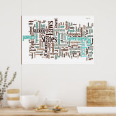 Verklaring van Onafhankelijkheidswoord Cloud Poster (Keuken)