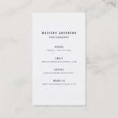 Verklaring | Visitekaartjes voor fotografie (Achterkant)