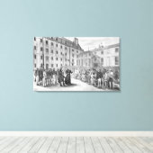 Verklaringen voor het vertrek van de veroordeelden canvas afdruk (Insitu (Houten vloer))