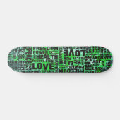 verklaringen zwarte - groene verf persoonlijk skateboard (Horizontaal)