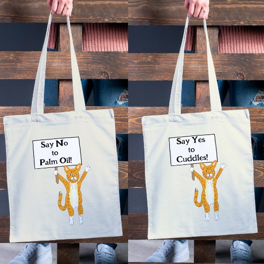 Verklaringtas-demonstrant personaliseert kat tote bag