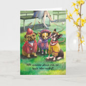 Verklede honden - Succes - Nieuwe baan Kaart (Gele Bloem)