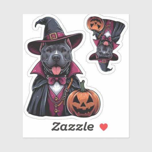 Verklede Pitbull Halloween Sticker (Vel)