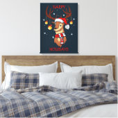 Verklede rendier kerstdecoraties canvas afdruk (Insitu (Slaapkamer))