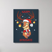 Verklede rendier kerstdecoraties canvas afdruk (Voorkant)