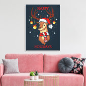 Verklede rendier kerstdecoraties canvas afdruk (Insitu (Woonkamer))