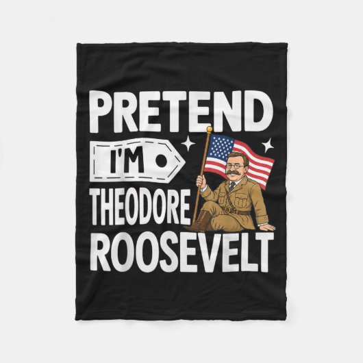 Verkleed als Theodore Roosevelt Kostuum Halloween Fleece Deken (Voorkant)