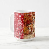 "Verkleed in liefde: Hond Moeder Leven Nooit keek  Koffiemok (Voorkant links)