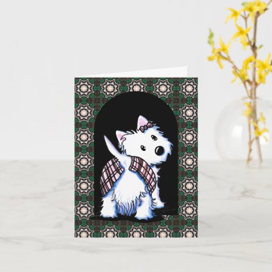 Verkleed naar Kilt Westie Kaart (Gele Bloem)