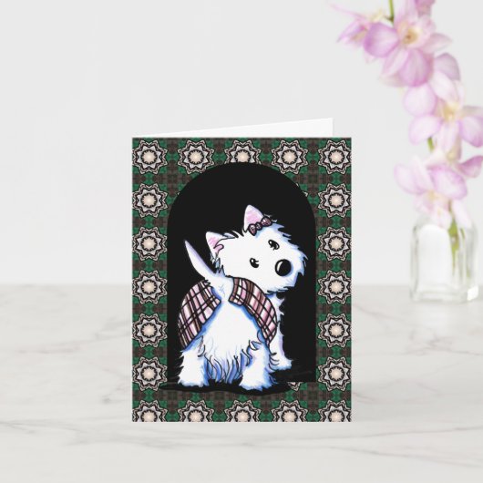 Verkleed naar Kilt Westie Kaart (Orchidee)