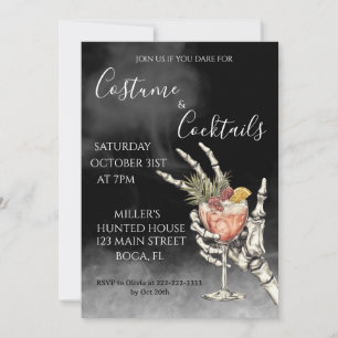 Verkleedfeest met cocktails Halloweenfeest  Kaart