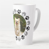 Verkleinbare hond portret hoektand latte mok (Rechterhoek)