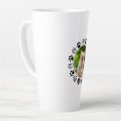 Verkleinbare hond portret hoektand latte mok (Linkerhoek)