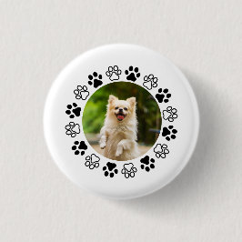 Verkleinbare hond portret hoektand ronde button 3,2 cm