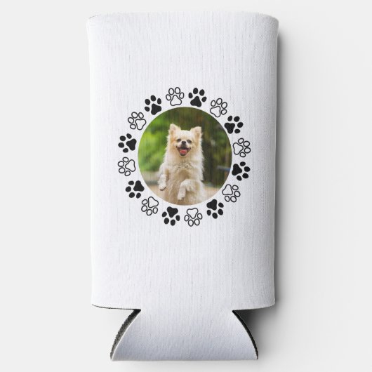 Verkleinbare hond portret hoektand seltzer blikjeskoeler (Voorkant)