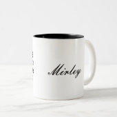 Verkleinbare hond portret hoektand tweekleurige koffiemok (Voorkant rechts)