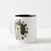 Verkleinbare hond portret hoektand tweekleurige koffiemok (Voorkant links)