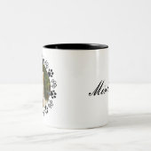 Verkleinbare hond portret hoektand tweekleurige koffiemok (Center)