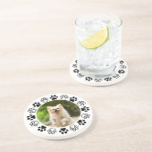 Verkleinbare hond portret hoektand zandsteen onderzetter (Zijkant)