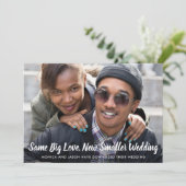 Verkleinde Bruiloft Dezelfde Liefde Foto Klassiek Aankondiging (Staand voorkant)