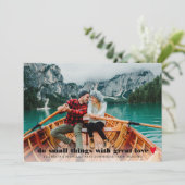 Verkleinde fotobetrokkingskaart voor microbruiloft aankondiging (Staand voorkant)