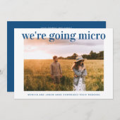 Verkleinde Micro Trouwfoto Klassiek Blauw Aankondiging (Voorkant / Achterkant)