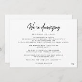 Verkleinen elegante minimale kleinere bruiloft aankondiging (Voorkant / Achterkant)