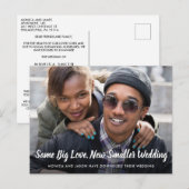 Verkleining Huwelijksplannen Gewijzigd Foto Aankondigingskaart (Voorkant / Achterkant)