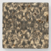 Verkleurd grijs, sepia of beige met veren effect. stenen onderzetter (Voorkant)