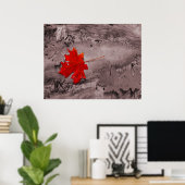 Verkleurd leder op zwarte en witte foto poster (Thuiskantoor)