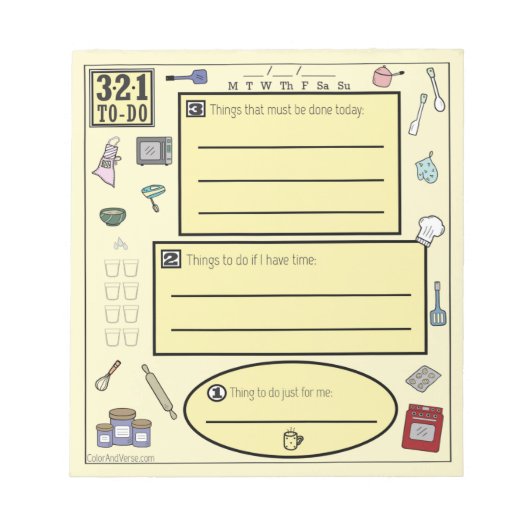 Verkleurd om lijst voor bakken en kookplaten te do notitieblok (Voorkant)