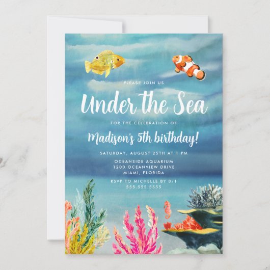 Verkleurd onder het Zee van Birthday Kaart (Voorkant)