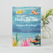 Verkleurd onder het Zee van Birthday Kaart (Staand voorkant)