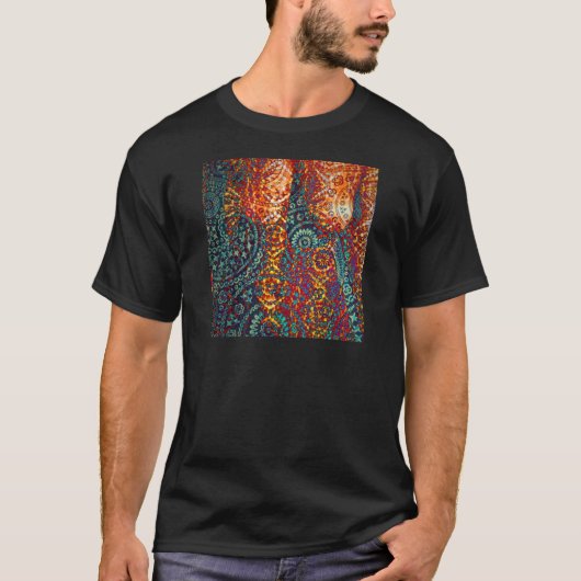 Verkleurd Paisley-patroon T-shirt (Voorkant)