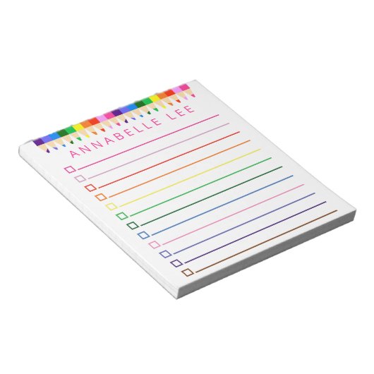 Verkleurd potlood om Lijst te doen personaliseren Notitieblok (Schuin)