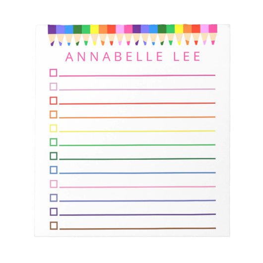 Verkleurd potlood om Lijst te doen personaliseren Notitieblok (Voorkant)