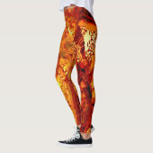 Verkleurd tot koraalcarnavalmasker leggings (Links)