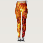 Verkleurd tot koraalcarnavalmasker leggings (Voorkant)