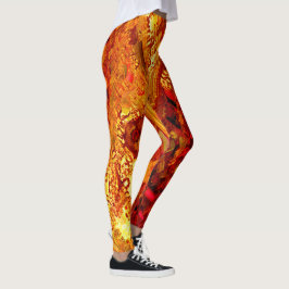 Verkleurd tot koraalcarnavalmasker leggings