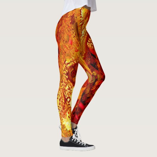 Verkleurd tot koraalcarnavalmasker leggings (Rechts)