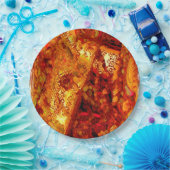 Verkleurd tot koraalcarnavalmasker papieren bordje (Feest)