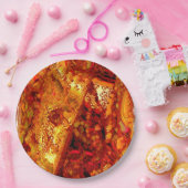 Verkleurd tot koraalcarnavalmasker papieren bordje (Feest)