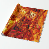 Verkleurd tot roodroodachtig oranje carnavalmasker cadeaupapier (Uitgerold)