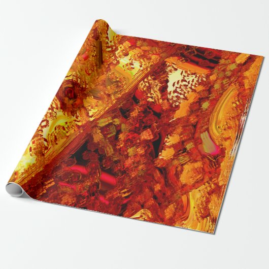 Verkleurd tot roodroodachtig oranje carnavalmasker cadeaupapier (Uitgerold)