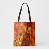Verkleurd tot roodroodachtig oranje carnavalmasker tote bag (Voorkant)