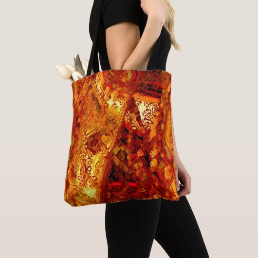 Verkleurd tot roodroodachtig oranje carnavalmasker tote bag (Dichtbij)